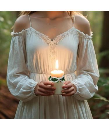 Shop Bofunx Drip Protection Candle Wreaths for Christening Baptism & Wedding - Decorative Skirts with Fish & Pearls - Buy Online on SooperMarket.com