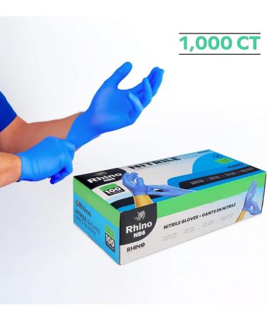 Rhino Blue Nitrile Disposable Gloves (1000 Count) Latex-Free Powder-Free Non-Sterile Cleaning Safety Work Gloves Large - Buy Online on SooperMarket.com