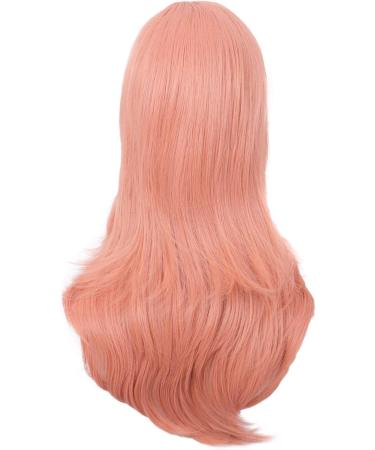 MapofBeauty 28 Inch Women Side Bangs Long Curly Hair Cosplay Wig in Orange Pink - 70cm - Buy Online on SooperMarket.com