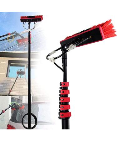 Window Clean Water Fed Pole Kit 55cm Brush Washing Equipment Telescopic Extension Pole Cleaning Kit for Window Cleaning Photovoltaic Panel Cleaning Trucks 35cm Brush Head 7M/24FT
