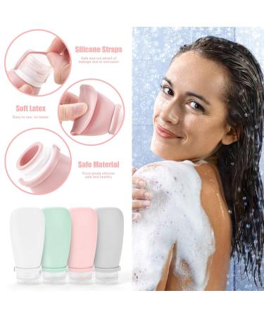 Buy Noideeer 18-Piece Silicone Travel Bottle Set - TSA Approved for Shampoo & Lotion - Pink with Labels & Transparent Bags - Buy Online on SooperMarket.com
