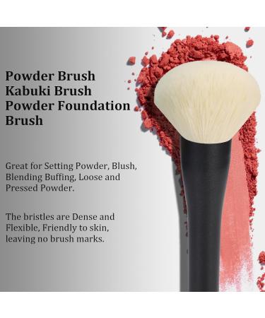 HEYMKGO Powder Makeup Brush - Full Face Powder Brush for Setting Powder Bronzer Blush Blending Buffing Sculpting - Large Fluffy Kabuki Brush with Synthetic Bristles for Even Application - Buy Online on SooperMarket.com