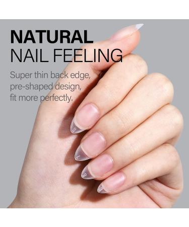 AILLSA Short Almond Nail Tips - 240 PCS Matte Soft Gel Full Cover Almond Nails for Soak Off Extensions - Buy Online on SooperMarket.com