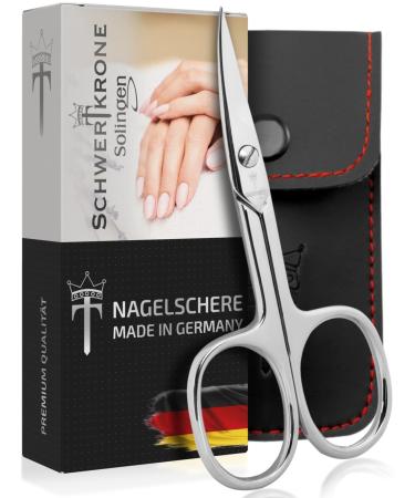 Schwertkrone nail scissors Made in Germany Solingen with case (curved nail scissors) 1 piece