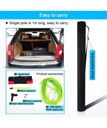 photovoltaic cleaner Window Cleaning Water-fed Pole Extendable Window Cleaning Pole Water Fed Telescopic Brush Water Flow Cleaner Swimming Pool Brush for Outdoor/Indoo 55cm Brush Head 5M/17FT - Buy Online on SooperMarket.com