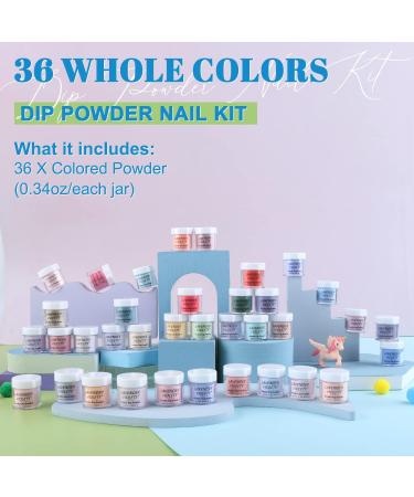 Lavender Violets 36 Colors Dip Nails Powder Starter Kit - Acrylic Dipping Nail Powder Set for Beginners and Professionals - Dip Manicure DIY - M957 - Buy Online on SooperMarket.com