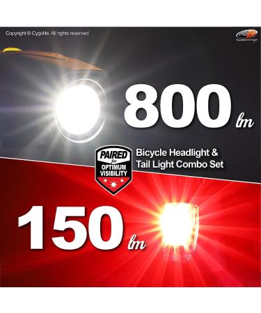 Cygolite Metro Plus 800 & Hotshot Pro 150 USB Rechargeable Bicycle Light Combo Set - Black/Red - Buy Online on SooperMarket.com