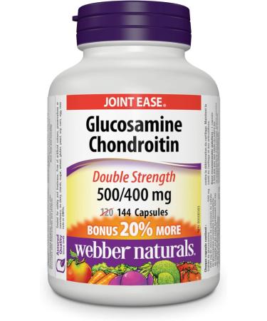 Webber Naturals Glucosamine Chondroitin Double Strength 144 Capsules & Omega-3 900 mg Triple Strength 120 Clear Enteric No Fishy Aftertaste Softgels NUTRITIONAL_SUPPLEMENT + SUPPLEMENT 20-5402 - Buy Online on SooperMarket.com