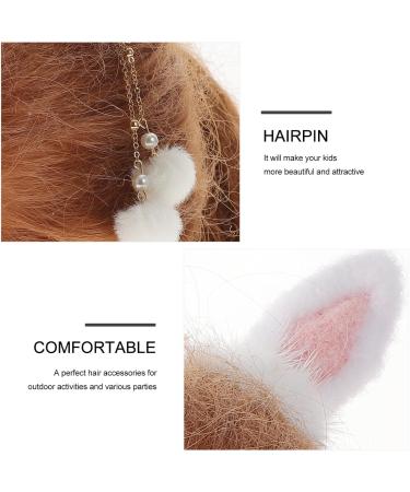 HOLIDYOYO 1 Pair Bunny Ear Hair Clip Bunny Hair Clips for Girls Barrettes for Girls Hair Clip for Girls Japanese Hair Accessories Girls Hairpin Tiara Tassel China Plush Girl Child - Buy Online on SooperMarket.com
