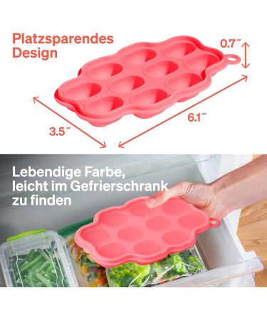 Lovenoobs Baby Food Storage - 100% Silicone Freezing Container for Baby Porridge & Ice Cream Shapes - Red - Buy Online on SooperMarket.com