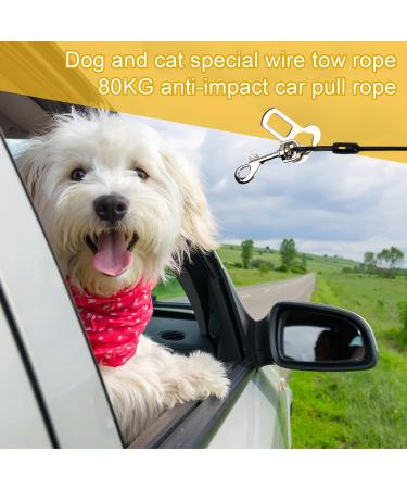 Bezavea 2 Pack Dog Chain Lead Cable Leash Chew Proof Steel Rope Cable Dog Car Harness Dog Car Seatbelt Pet Vehicle Harnesses with Double Clips and Latch Attachment (60cm) - Buy Online on SooperMarket.com