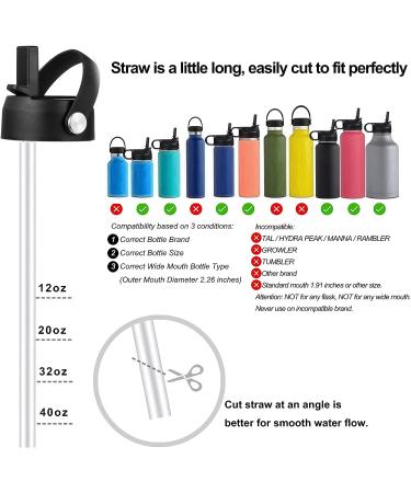 KMN Straw Lid for Hydro Flask Wide Mouth - Flex Straw Lid with Handle and Straw - Black - Buy Online on SooperMarket.com