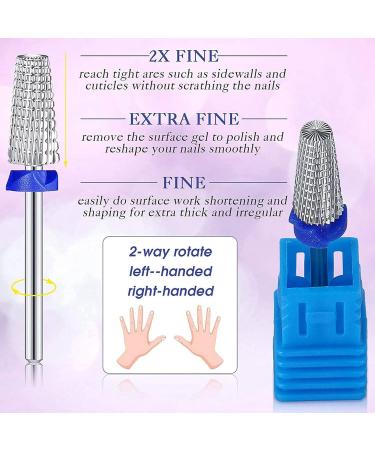 Peowuieu 3 Pieces Nail Carbide 5 in 1 Bit Multi-Function Tapered Shaping Nail Drill Carbide Nail Drill Bit Use for Both Left - Buy Online on SooperMarket.com