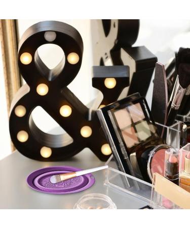 ZORQ Makeup Brush Cleaner Mat Cosmetic Makeup Brush Cleaner Bowl Portable Cosmetic Make Up Brush Cleaning Scrubber for Makeup Eggs Brushes Purple - Buy Online on SooperMarket.com