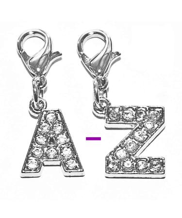 SKS Diamante Bling Clip On Alphabet Letter Charm (A)