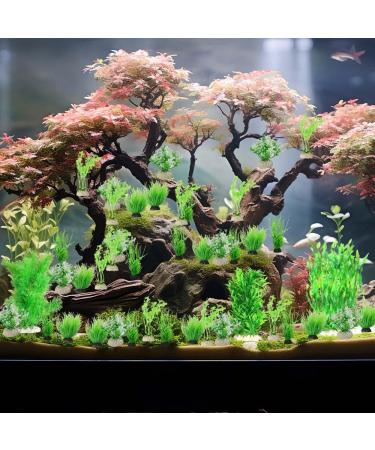 Buy Ctpeng 57-Piece Artificial Fish Tank Plants Decor Set | 2-30cm | Perfect for Aquarium Decoration - Buy Online on SooperMarket.com