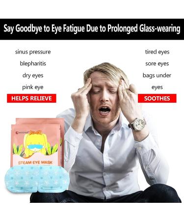 Heated Steam Eye Mask for Dry Eyes - 12 PCs Blue Unscented - Dark Circles & Puffiness Elimination - Brighter Eyes - Less Lines - Trouble Sleeper Aid - Buy Online on SooperMarket.com