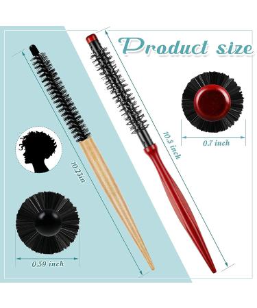 Mini Round Wood Hair Brush Set for Hair Styling - Nylon Bristles, Ideal for Blow Drying and Beard Care - 2 Styles Available - Buy Online on SooperMarket.com