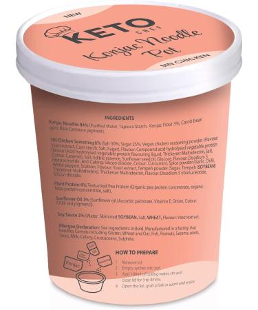 Keto Chef Vegan Konjac Noodles Pot Soup with Chicken Flavour Low in Fat Carbs & Sugar Suitable for Vegans Low Calorie Healthy Diet Meal | Ready to Eat Meal Pack of 12 (277g) No Chicken 277g (Pack of 12) - Buy Online on SooperMarket.com