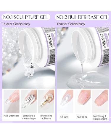 Saviland Builder Nail Gel Kit - Clear Sculpture & Builder Base Gel Extension Set with Nail Art Brush - 60g - Buy Online on SooperMarket.com