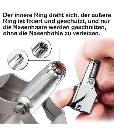 Manual Stainless Steel Nasal Hair Trimmer with Cleaning Brush | Portable Nose & Ear Hair Cutter for Home & Travel - Buy Online on SooperMarket.com