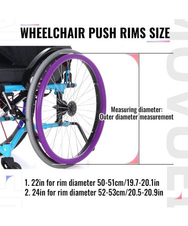 Wheelchair Wheel Covers Wheelchair Push Rim Covers Wheelchair Push Rim Covers Non-Slip Wear-Resistant Hand Push Cover Improve Grip and Traction(Purple 24 inches) 24 inches Purple - Buy Online on SooperMarket.com