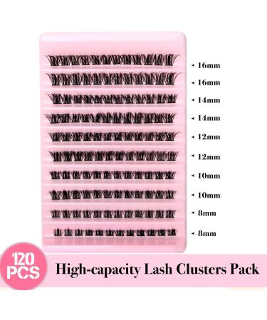 120Pcs DIY Natural Look Wispy Cluster Lash Extensions - 8-16MM D Curl Individual Lashes for Home Use - Reusable Individuals (Pretty) - Buy Online on SooperMarket.com