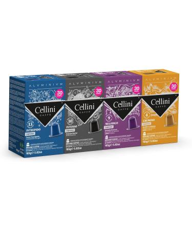 Cellini Aluminium Coffee Capsules Tasting Kit 120pcs | Nespresso Compatible Capsules - Buy Online on SooperMarket.com