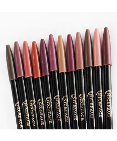 12 Color Set Ultra-Fine Waterproof Lip Liner - Durable & High-Pigment Lip Pencil for Perfect Lips - Buy Online on SooperMarket.com
