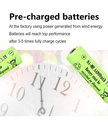 1.2V AA NIMH 900mAh Rechargeable Batteries - 12 Pack for Outdoor Solar Lights & LED String Lights - Buy Online on SooperMarket.com