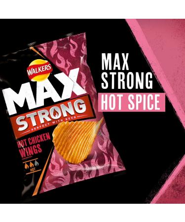 Walkers Max Strong Hot Chicken Wings Crisps 9 x 140g Bags - Buy Online on SooperMarket.com