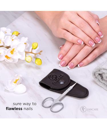 Fabcare Professional Nail Scissors Set | Extra Sharp Micro-Teeth Design for Fingernails & Toenails | Curved Edge with Case & Ebook - Ideal for Left-Handed Users - Buy Online on SooperMarket.com