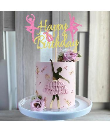 Arthsdite 1Pc Ballet Happy Birthday Cake Topper Ballerina Girl Dancing Cake Supplies Ballerina Girl's Birthday Party Decorations Ballet Dancer Cake Topper M - Buy Online on SooperMarket.com