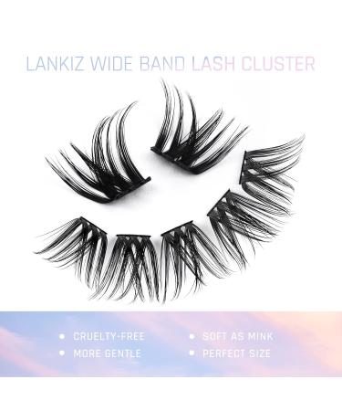 LANKIZ Cluster Lashes D Curl Russian Volume - 60 pcs DIY Eyelashes Extension Wisps - Featherlight Synthetic Reusable False Eyelashes - Soft Faux Mink Lash Clusters - Buy Online on SooperMarket.com