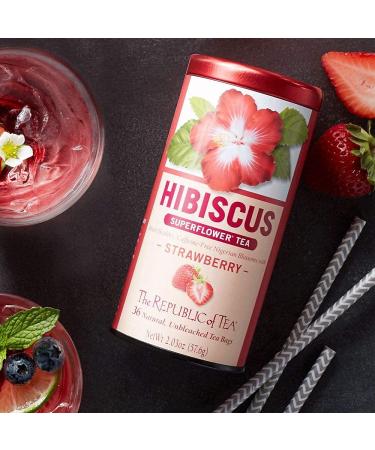 The Republic of Tea Strawberry Hibiscus Tea 36 Count - Delicious Blend for Tea Lovers - Buy Online on SooperMarket.com
