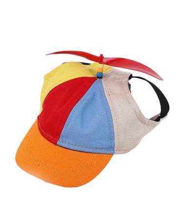 Propeller hat for dogs |Hat in the form of a helicopter |Propellary made of cotton for pets accessories for decorative outside cute colorful orange l