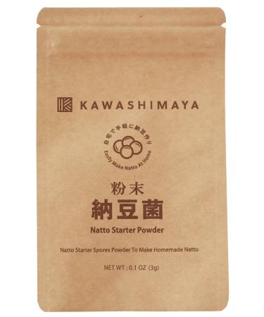 Natto Starter Spores Powder 3g (0.1oz) - 100% Organic Soybean Extract for 30kg Homemade Natto by Kawashimaya, Made in Japan