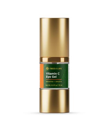 Tree of Life Vitamin C Brightening Eye Gel Cream, Treatment with Aloe & Green Tea for Smoothing, Clean Dermatologist-Tested Skin care,0.5 Fl Oz