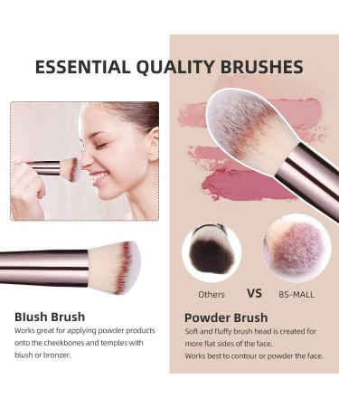BS-MALL 16 Pcs Makeup Brushes Set with Stand | Synthetic Foundation, Powder, Concealers, Eye shadows, Blush | Champagne Gold Cosmetic Brushes with 3 Makeup Sponges - Buy Online on SooperMarket.com