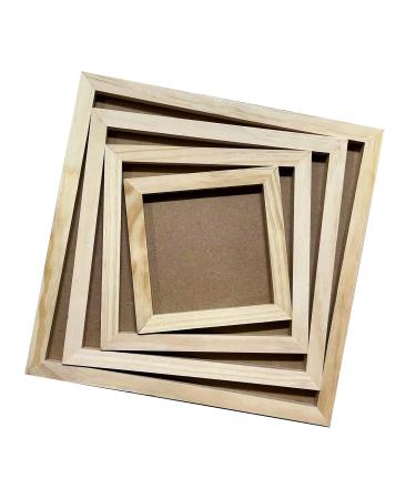 EYSOLD Wood Canvas Boards Unfinished Wooden Panel Boards Wood Paint Pouring Panels Kit Falling in Art 4 Pack of 4 Sizes Studio 3/4 Deep Cradle Boards for Pouring Art Crafts Painting and More