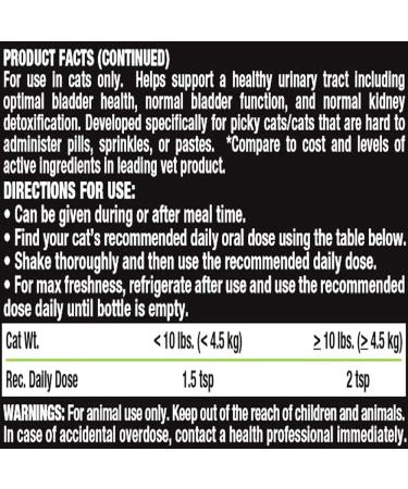 Liquid-Vet Advanced Kidney & Bladder Supplements for Cats with Cranberry + D-Mannose | Cat Kidney Support | Cat Urinary Tract Health Unflavored 8 - Buy Online on SooperMarket.com