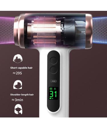 Cordless Hair Dryer 200W Fast Hair Drying Hot Cold Hair Dryer with USB Rechargeable Portable Blow Dryer for Dormitory Students Travel (US Plug) US Plug White - Buy Online on SooperMarket.com