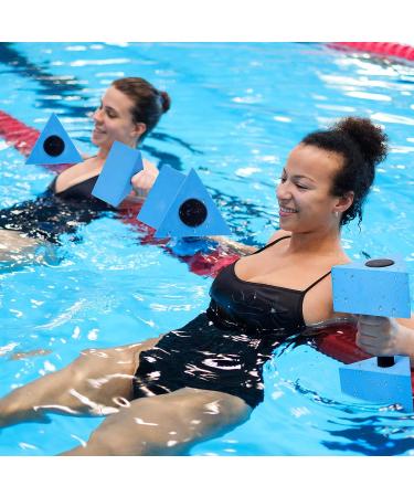 4 Pcs Triangular Aquatic Exercise Dumbbells Set - Blue EVA Foam Water Weights for Pool Exercise - Resistant Water Aerobics Equipment - Buy Online on SooperMarket.com