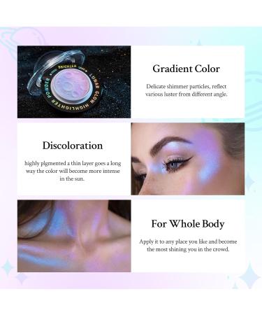 Chameleon Face Highlighter Palette - Multichrome Glitter Shimmer Makeup | Holographic Sparkle & Color Shifting Illuminator for Eyes - Buy Online on SooperMarket.com