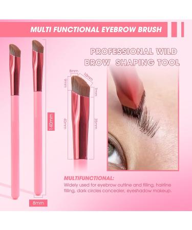 2 PCS Multi Function Eyebrow Brush Set - Professional Square Angled Brush for 4D Hair Stroke - Magic Hairline Eye Brow Brushes for Women and Girls - Buy Online on SooperMarket.com