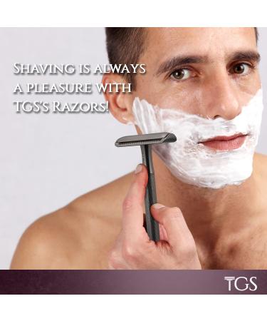 Buy Black Double Edge Safety Razor Set Classic Metal Razor for Men Zero Waste with 10 Replacement Blades - Buy Online on SooperMarket.com