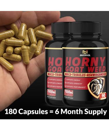 BMVINVOL Horny Goat Weed Capsules - 7000mg - Pack of 2 - 180 Capsules - Buy Online on SooperMarket.com