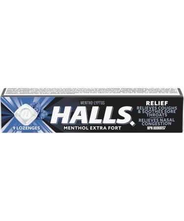 HALLS Regular Cough Drops Throat Lozenges Sore Throat Relief Mentho-Lyptus 9 Lozenges MEDICATION - Buy Online on SooperMarket.com