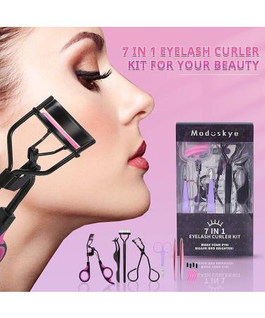 Moduskye 7-in-1 Eyelash Curler Set with 4 Replacement Pads - Long-Lasting Natural Lashes - Buy Online on SooperMarket.com