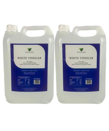 SUJASH Distilled white vinegar 5ltr with 5% acidity for cooking pickling - Pack of 2